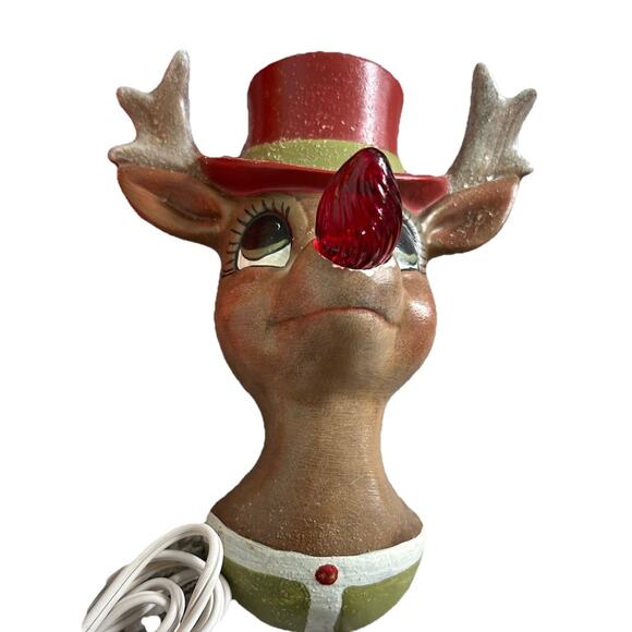 Rudolph Electrified Wall Lamp Light Vintage Christmas Holiday Wall Decor MCM 8” - Picture 4 of 9